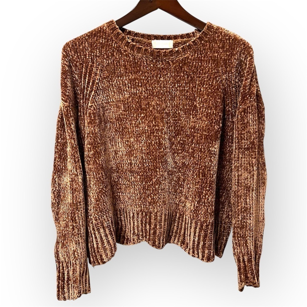 Altar’d State Eversoft chenille cropped sweater, copper, boxy cut oversized XS